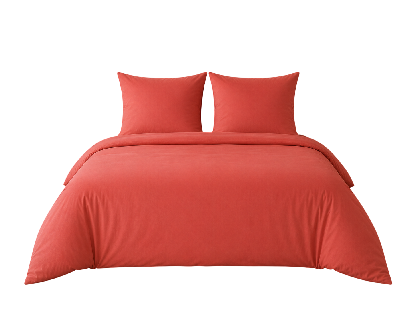 Bettwäsche 3tlg 200x200cm Baumwolle #UNI TERRACOTTA