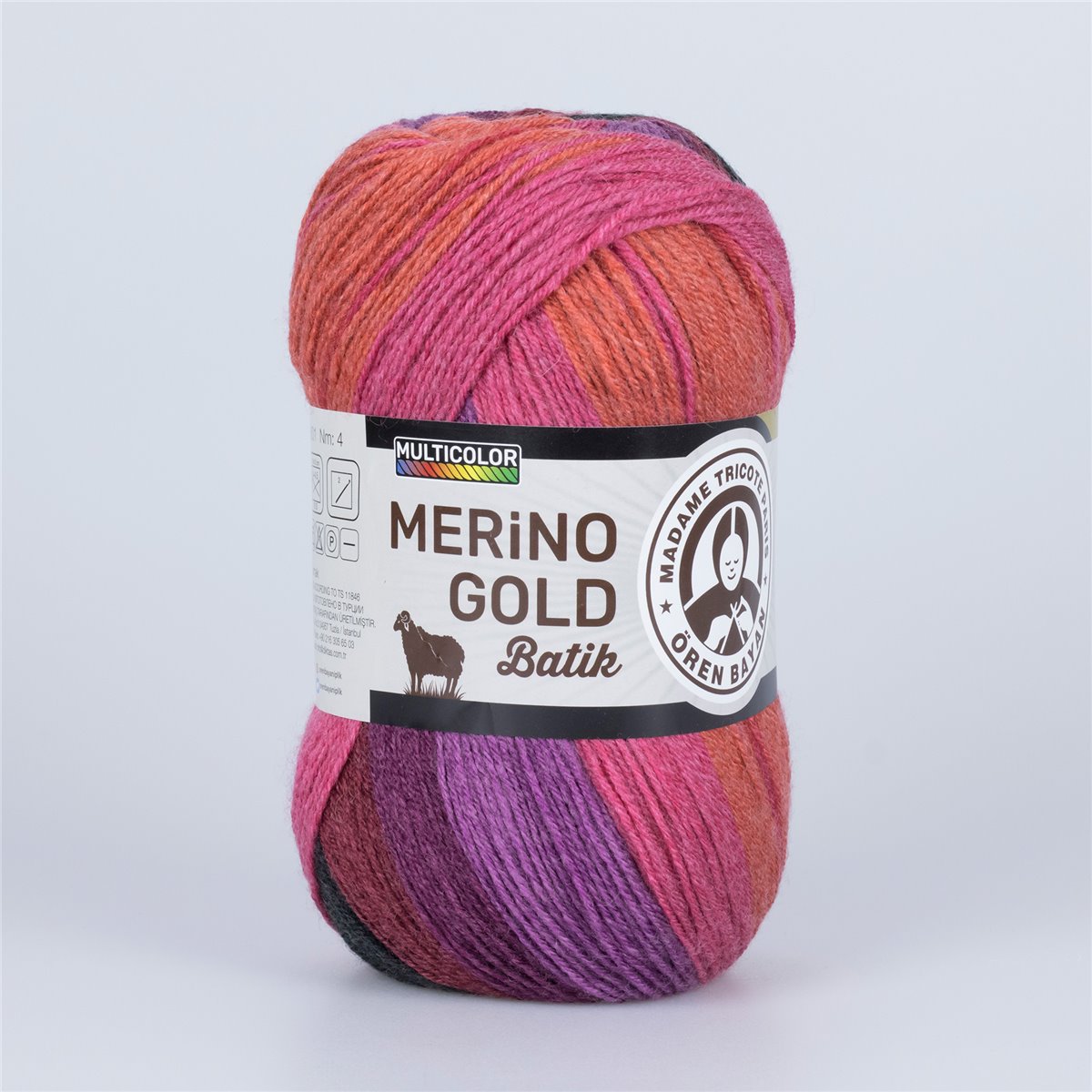 Garn Merino Gold Batik #834, 5x100g