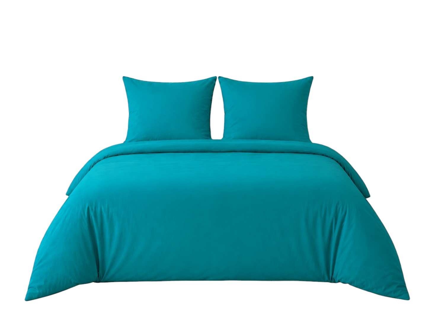 Bettwäsche 3tlg 200x200cm Baumwolle #UNI TEAL