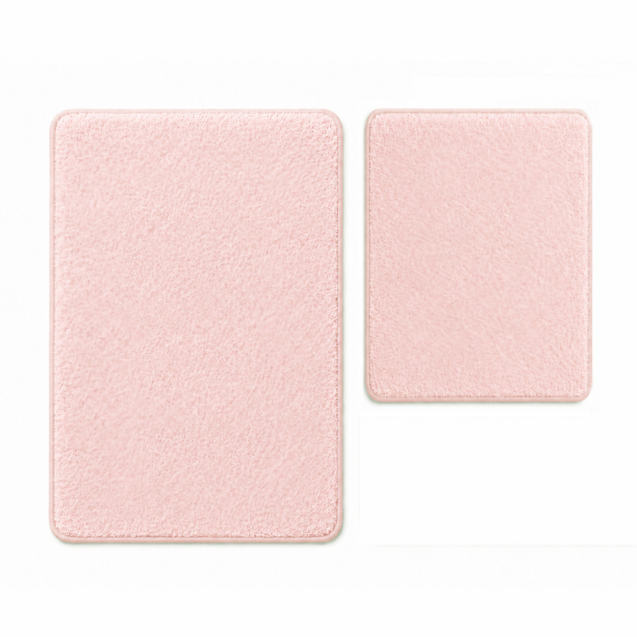 2 tlg Badematte Badezimmerteppich Badteppich Set #UNI ROSA