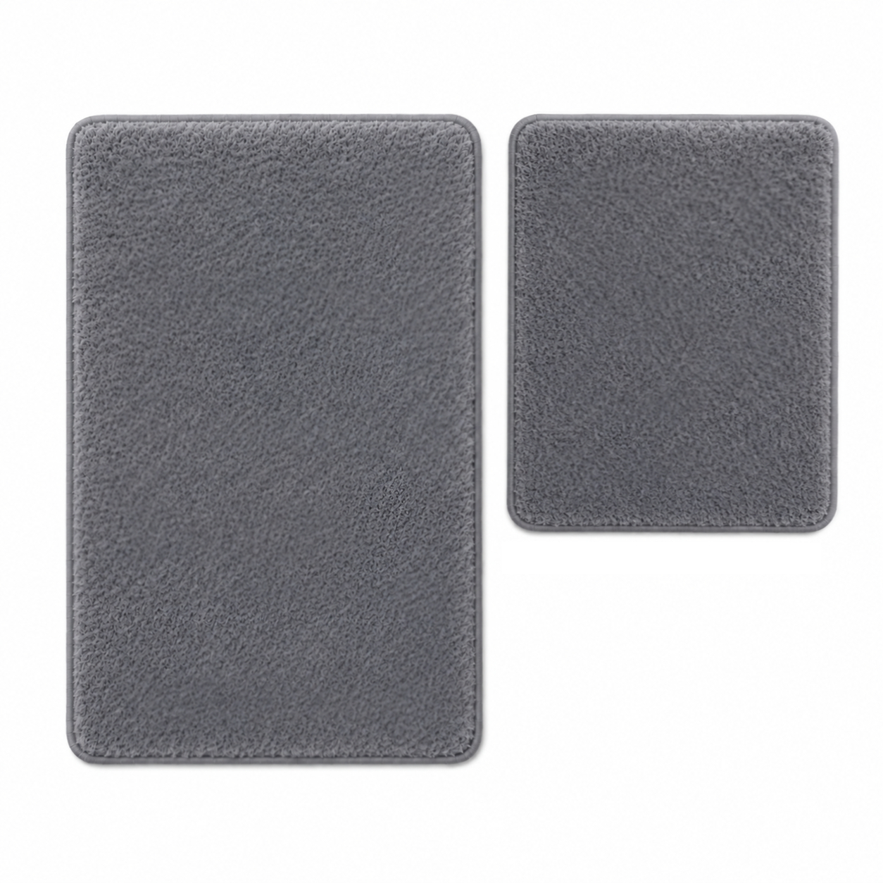 2 tlg Badematte Badezimmerteppich Badteppich Set #UNI ANTHRAZIT