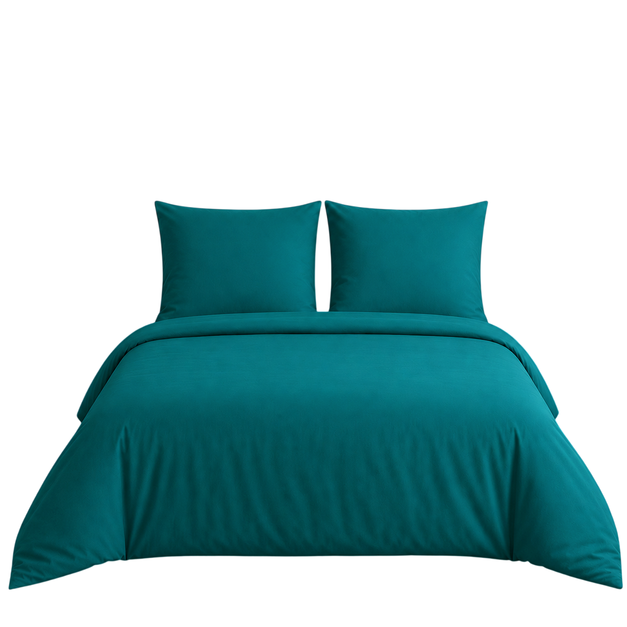 Bettwäsche 3tlg 200x200cm Baumwolle #UNI DUNKELTEAL