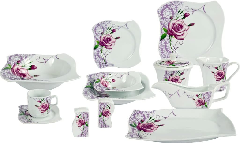 Tafelservice Avantgarde, lila, 72tlg, 12 Personen