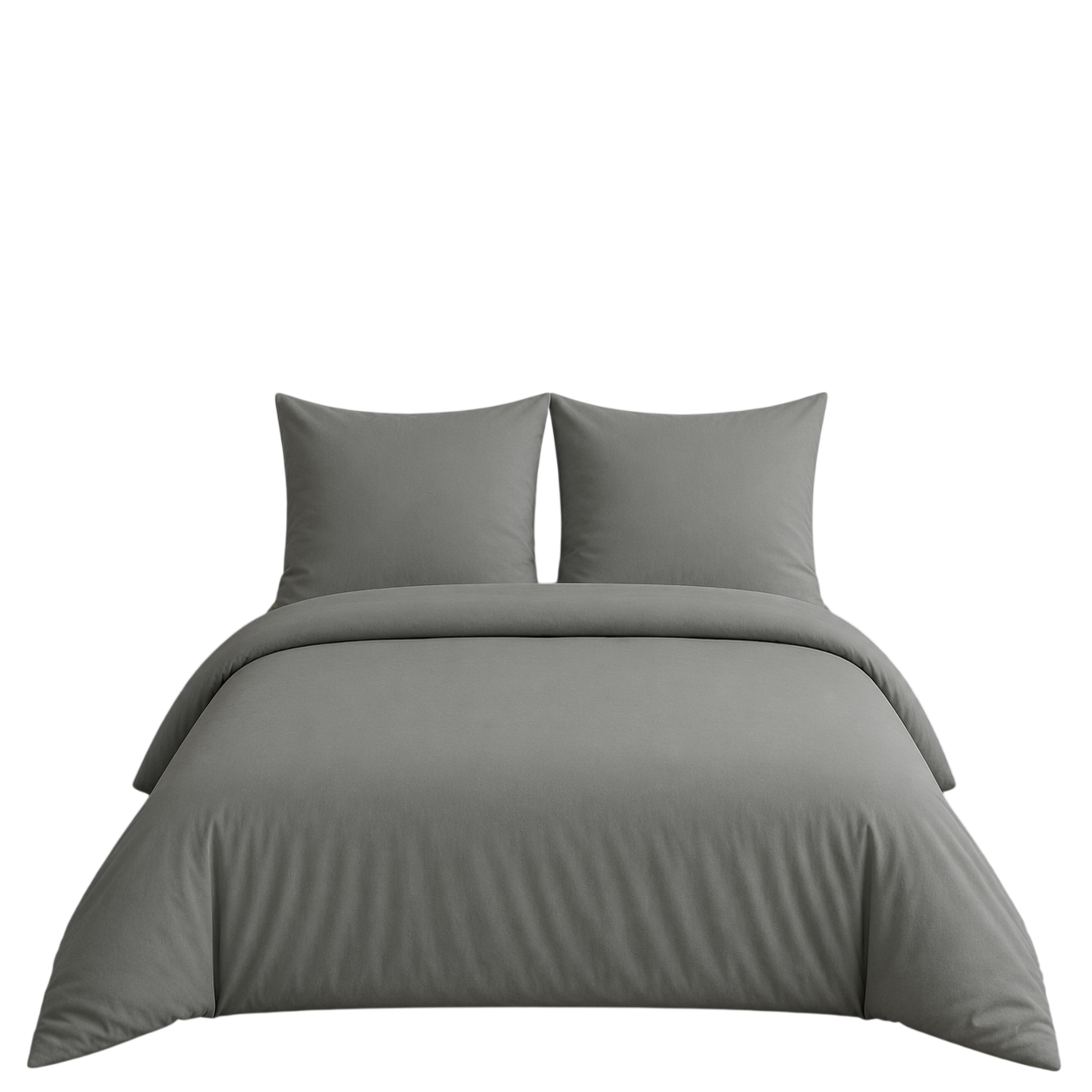Bettwäsche 3tlg 200x200cm Baumwolle #UNI GRAU
