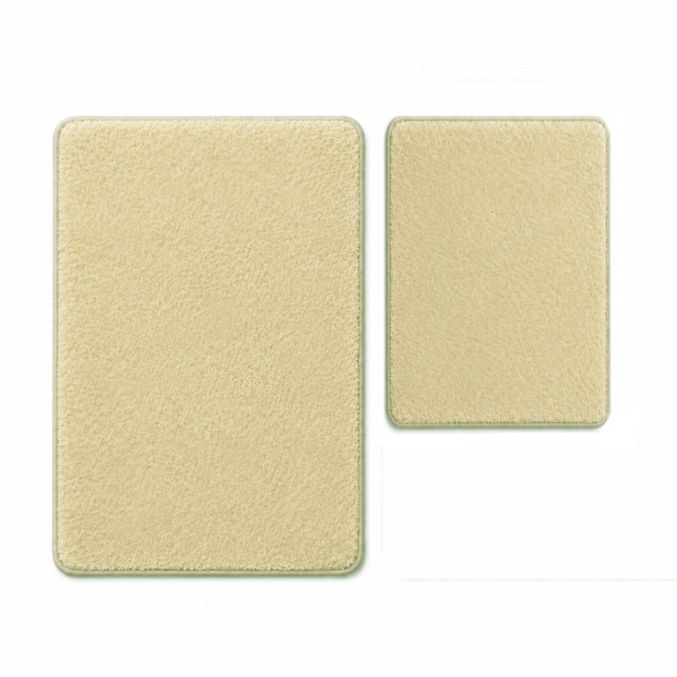 2 tlg Badematte Badezimmerteppich Badteppich Set #UNI BEIGE