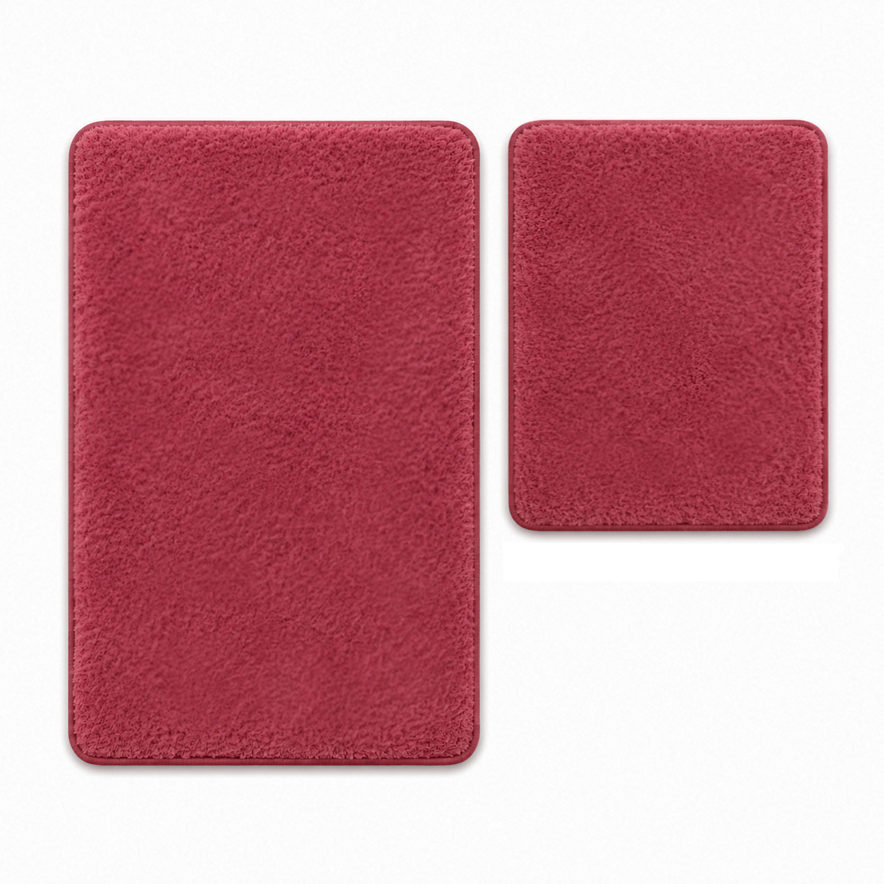 2 tlg Badematte Badezimmerteppich Badteppich Set #UNI ROT