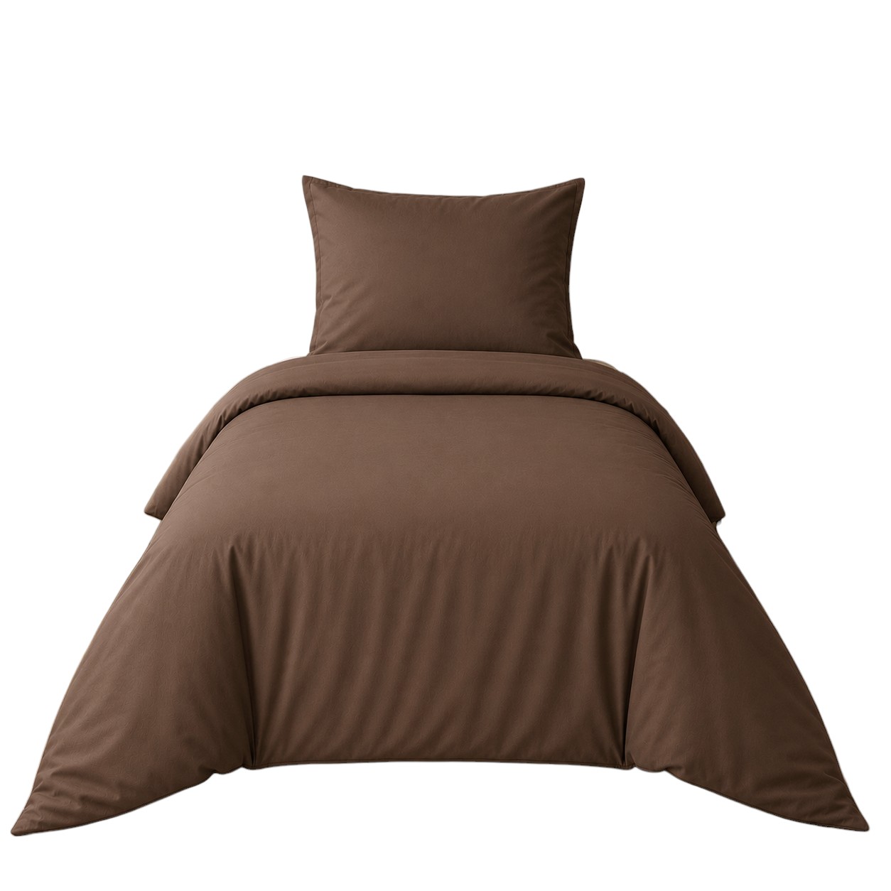Bettwäsche 2tlg 135x200cm Baumwolle #UNI BRAUN