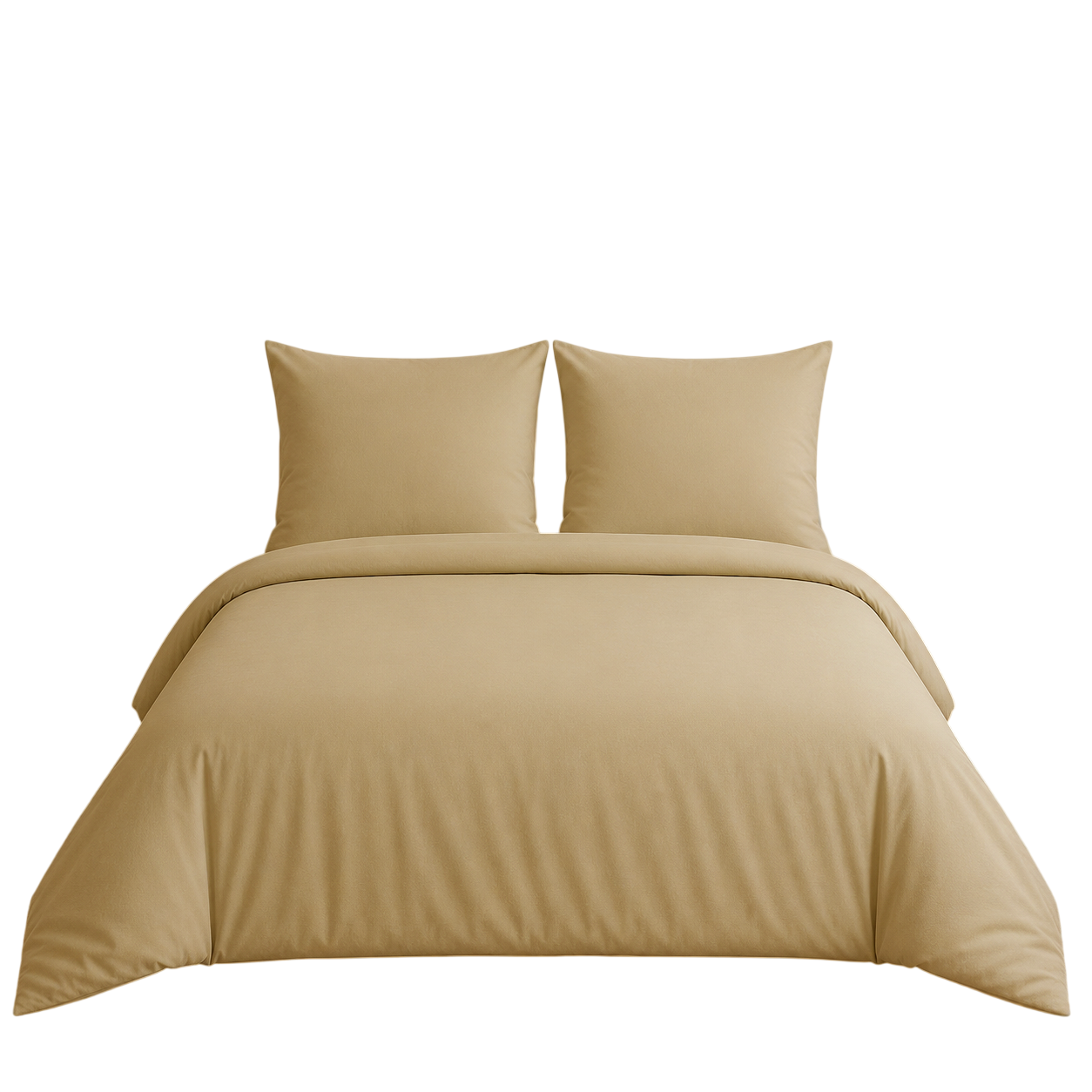 Bettwäsche 3tlg 200x200cm Baumwolle #UNI BEIGE