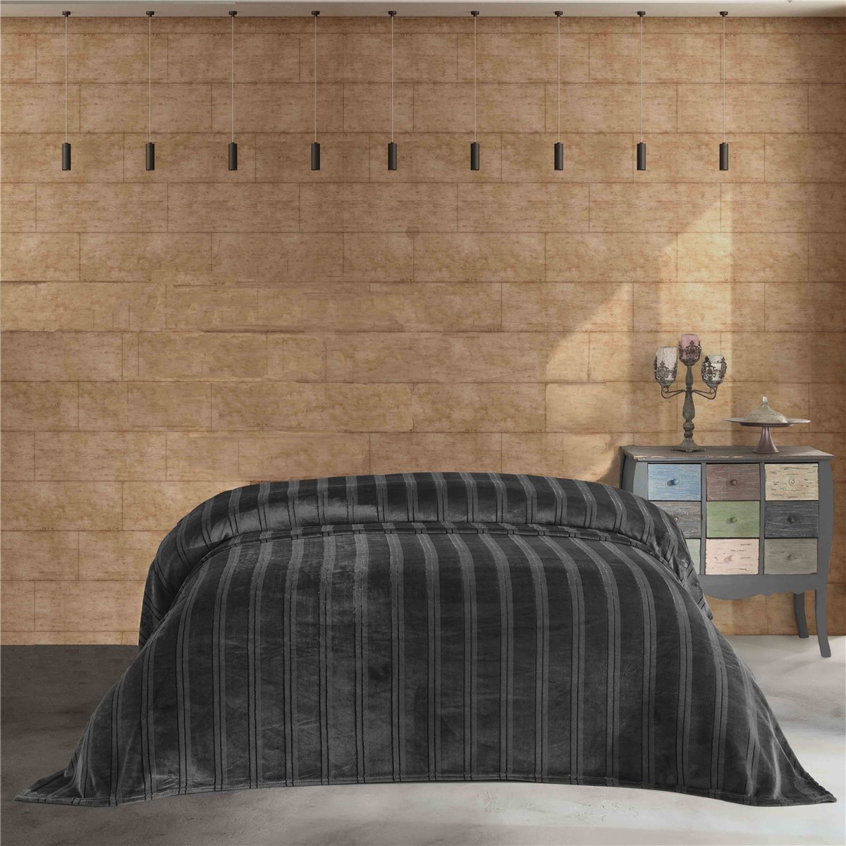 Decke, Kuscheldecke, Tagesdecke, Wohndecke, Venus, grau, 220x240 cm